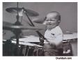Baby on Drum Set - Poster