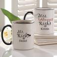 Mr and Mrs Right Personalized Wedding Coffee Mug Set