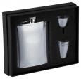 6 Ounce High Polish Stainless Steel Flask with 4 Shot Cups and Funnel Gift Set