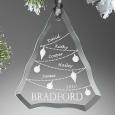 Personalized Family Christmas Ornaments - Glass Christmas Tree