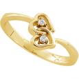 Heart Diamond Promise Ring - Gold