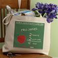 Personalized Teacher Chalkboard Jumbo Canvas Tote Bag