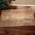 Personalized Family Name Welcome Mat - Peaceful Welcome Design