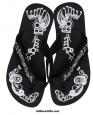 Embroidered Music Notes Flip Flops