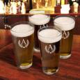 College Varsity Personalized Pint Glasses, Set of 4
