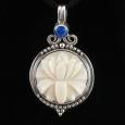 Ornate Lotus Pendant with Lapis