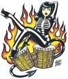 Bongo Skeleton Girl Decal