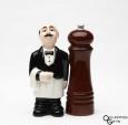 Waiter and Pepper Mill Salt and Pepper Shaker