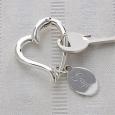 Personalized Heart Shaped Silver Key Ring