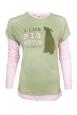 Tee: I Like Big Mutts (green + pink // long sleeve)