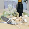 Personalized Beach Theme Champagne Glasses and Cake Server Set
