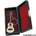 Wood Acoustic Guitar Keychain