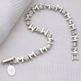 Personalized Mom Silver and Crystal Monogram Bracelet