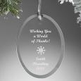 Personalized Corporate Christmas Ornaments - Glass Oval