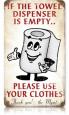 Vintage Towel Dispenser Metal Sign