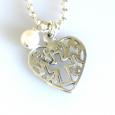 Cross Heart Keepsake Necklace