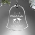 Personalized Anniversary Christmas Ornament - Glass Bell