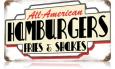 All American Hamburgers Vintage Tin Sign
