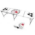 Traditional White Portable Beer Pong Table with Bottle Opener, 8 Feet