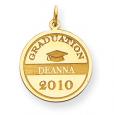 Gold Personalized Graduation Charm