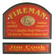 Fireman Hanging Sign - Personalized