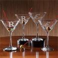 Personalized Martini Glass Set with Initial Monogram