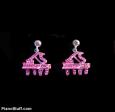 Pink Crystal Piano Earrings